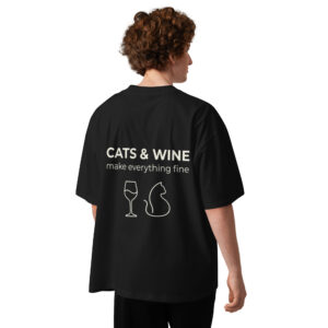 Cats & Wine Oversized Tee