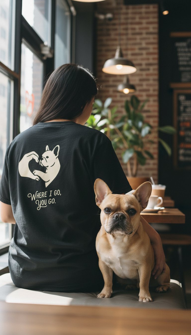 Where I Go, You Go — Frenchie Heart Tee
